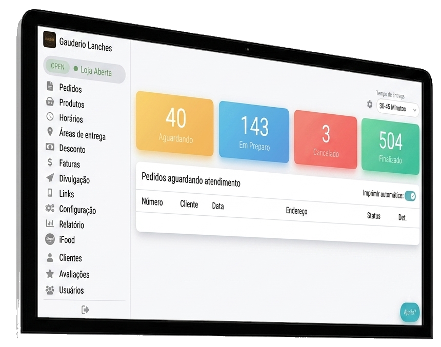 Portal administrativo ECTA em monitor curvo profissional